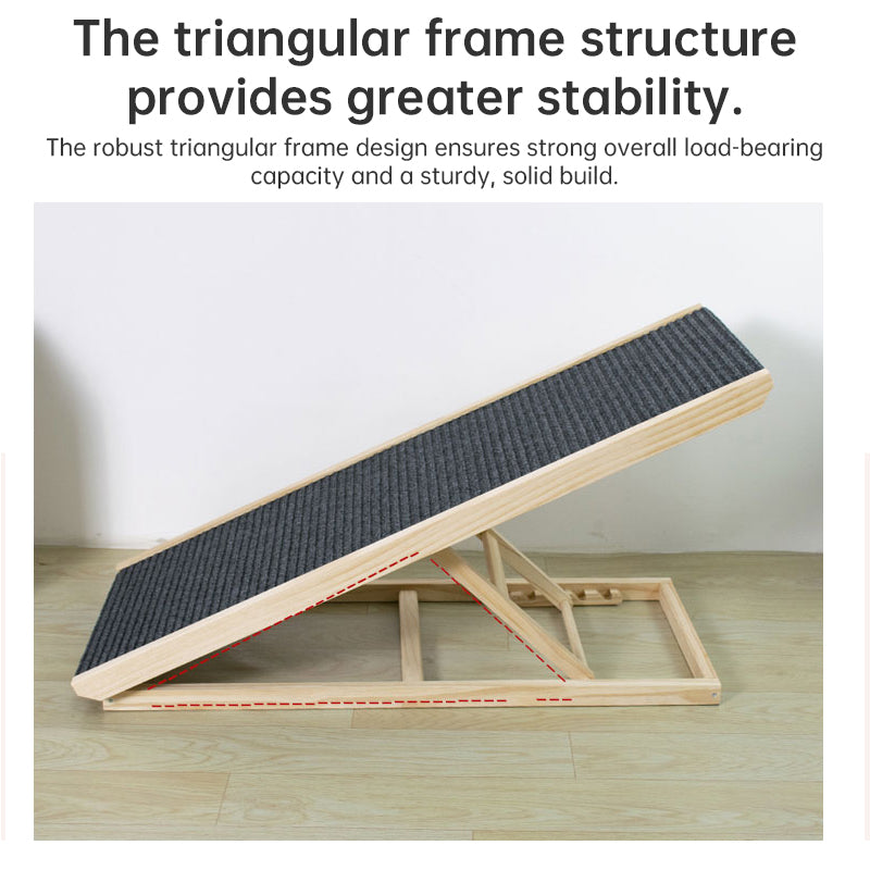 Foldable Pet Ramp – Height-Adjustable Non-Slip Dog & Cat Ladder