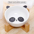 Ceramic Pet Bowl with Bamboo Stand – Raised Dog & Cat Bowl