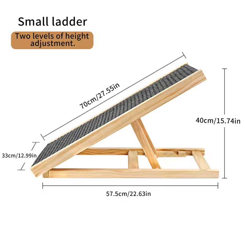Foldable Pet Ramp – Height-Adjustable Non-Slip Dog & Cat Ladder