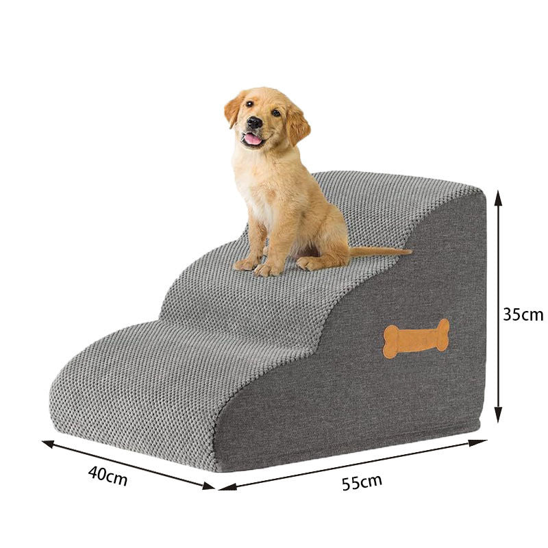 Pet Dog Stair Ramp with Bone Handle – Safe Steps for Elderly Dogs, Couch & Bed Accessibility, Joint Protection