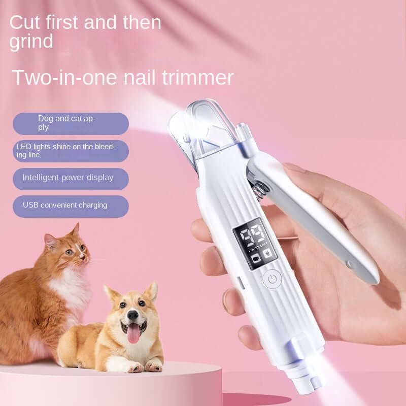 Dual-Function Pet Nail Clipper & Electric Nail Grinder
