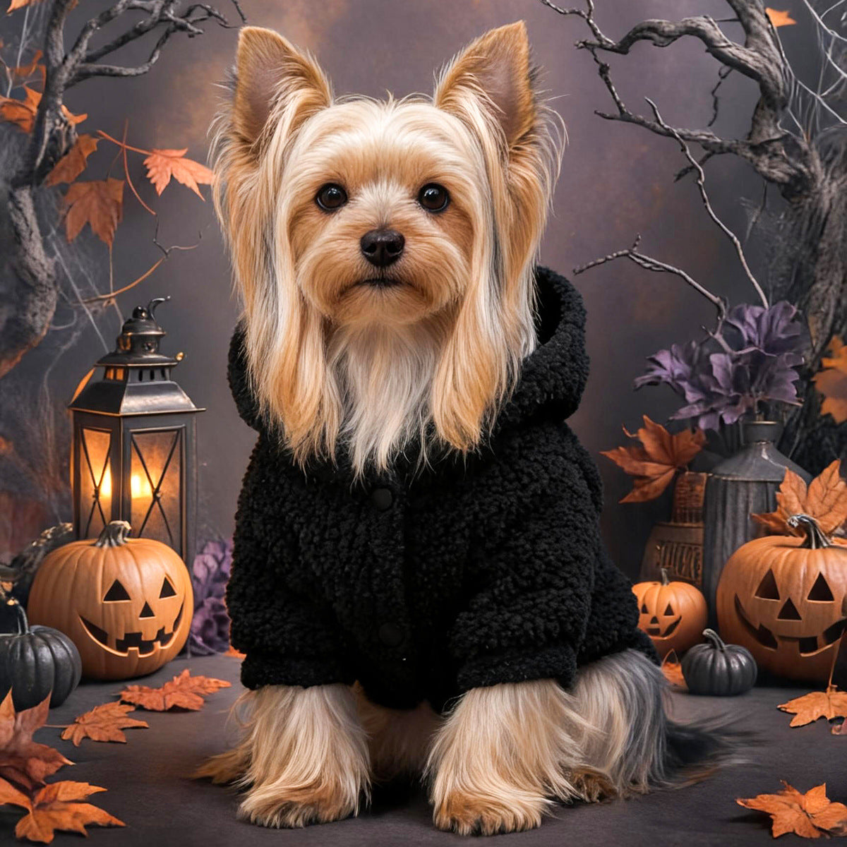 Halloween Pet Hoodie – Cute Ghost Costume for Small Dogs & Cats